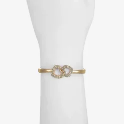 Monet Jewelry Gold Tone Womens Glass Heart Bangle Bracelet