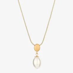 Monet Jewelry Gold Tone Womens Simulated Pearl Oval 17 Inch Pendant Necklace