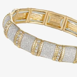 Monet Jewelry Gold Tone Womens Glass Stretch Bracelet