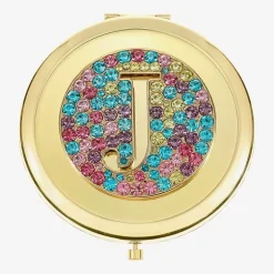 Monet Jewelry Initial Gold Tone Round Compact Mirror