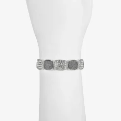 Monet Jewelry Rope Twist Womens Glass Rectangular Stretch Bracelet