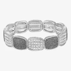 Monet Jewelry Rope Twist Womens Glass Rectangular Stretch Bracelet