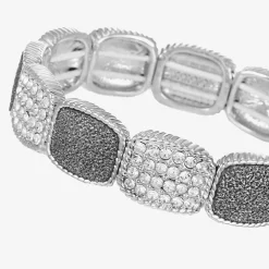 Monet Jewelry Rope Twist Womens Glass Rectangular Stretch Bracelet