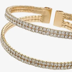 Monet Jewelry Timeless Gold Tone Womens Glass Cuff Bracelet