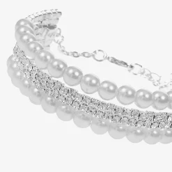 Monet Jewelry Timeless Silver Tone Womens Glass Cuff Bracelet