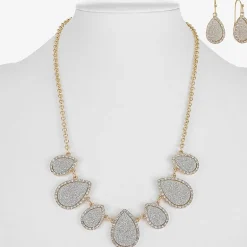Monet Jewelry Two Tone Collar Frontal Necklaces & Drop Earring Womens Glass 2-pc. Jewelry Set