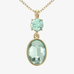 Monet Jewelry Womens Blue Glass Oval 17 Inch Pendant Necklace