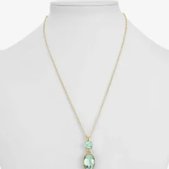 Monet Jewelry Womens Blue Glass Oval 17 Inch Pendant Necklace
