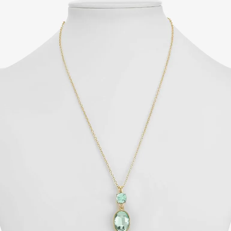 Monet Jewelry Womens Blue Glass Oval 17 Inch Pendant Necklace
