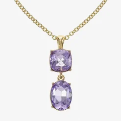Monet Jewelry Womens Glass Cushion 17 Inch Pendant Necklace