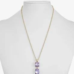 Monet Jewelry Womens Glass Cushion 17 Inch Pendant Necklace