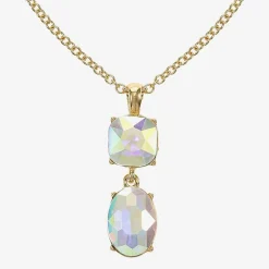 Monet Jewelry Womens Glass Cushion 17 Inch Pendant Necklace