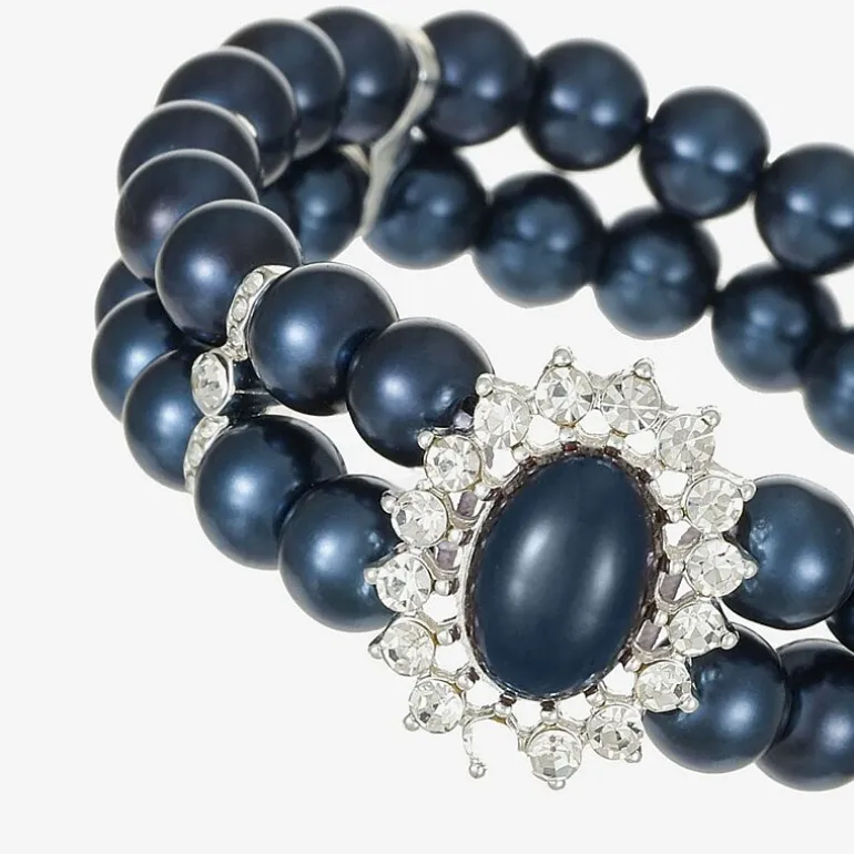 Monet Jewelry Womens Glass Simulated Pearl Round Stretch Bracelet