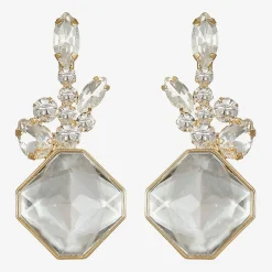 Monet Jewelry Womens Glass Square Hypoallergenic Drop Earrings
