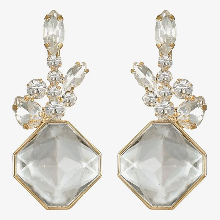 Monet Jewelry Womens Glass Square Hypoallergenic Drop Earrings