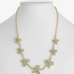 Monet Jewelry Womens Green 17 Inch Collar Necklace