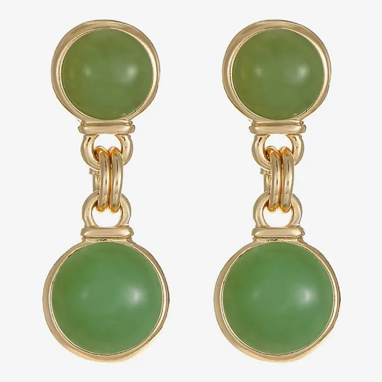 Monet Jewelry Womens Green Round Hypoallergenic Drop Earrings