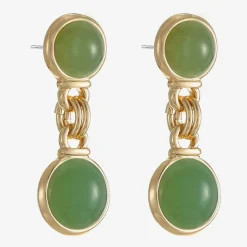 Monet Jewelry Womens Green Round Hypoallergenic Drop Earrings