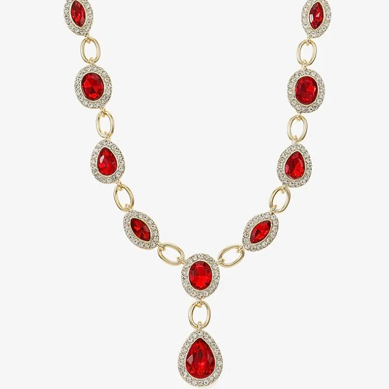 Monet Jewelry Womens Red Glass 17 Inch Y Necklace