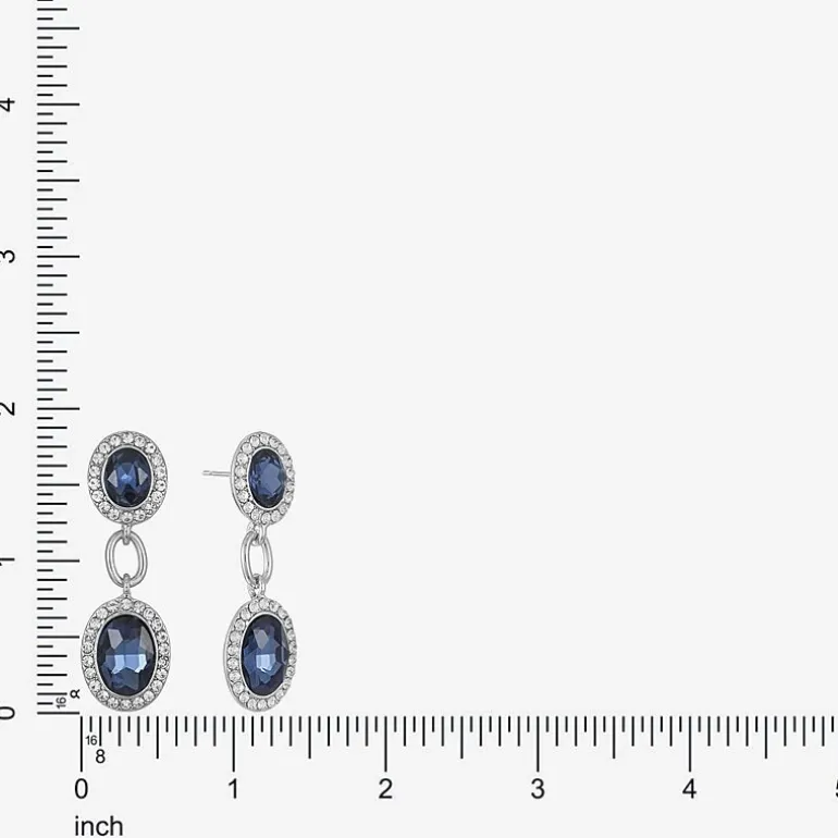 Monet Jewelry Womens Red Glass Oval Hypoallergenic Drop Earrings
