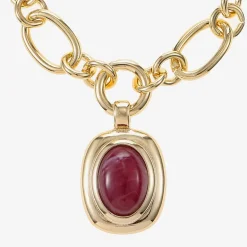 Monet Jewelry Womens Red Oval 18 Inch Pendant Necklace