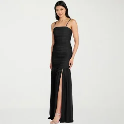 Morgan & Co. Womens Juniors Straight Neck Sleeveless Glitter Bodycon Dress