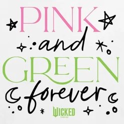Movie Pink And Green Forever Cropped Tee Womens Juniors Crew Neck Short Sleeve Regular Fit Wicked Graphic T-Shirt