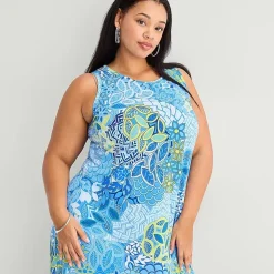 MSK Womens Plus Round Neck Sleeveless Maxi Dress