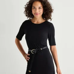 MSK Womens Round Neck Short Sleeve Fitted Maxi Dress