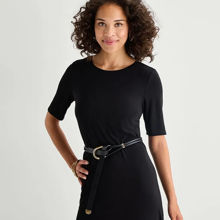 MSK Womens Round Neck Short Sleeve Fitted Maxi Dress