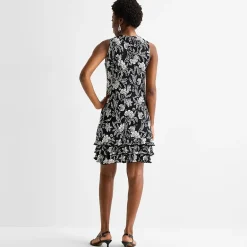 MSK Womens Round Neck Sleeveless Floral Shift Dress