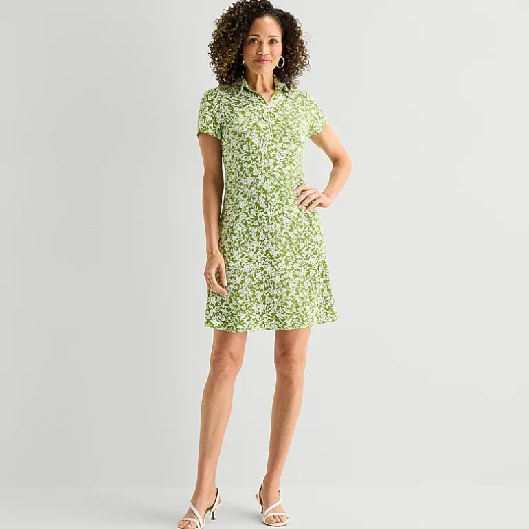 MSK Womens Short Sleeve Floral Shift Dress
