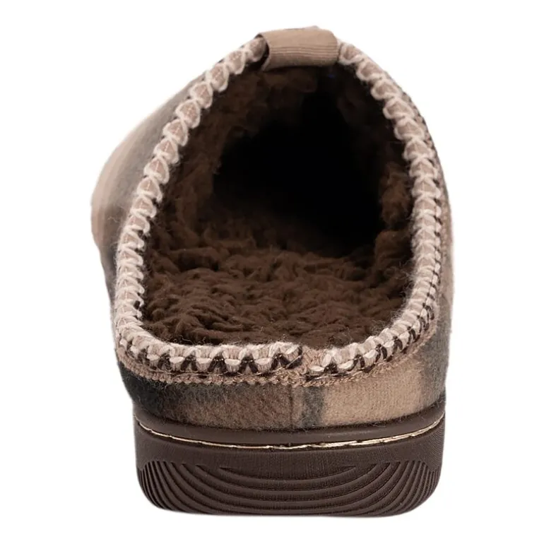 Muk Luks Corduroy Moccasin Mens Memory Foam Slip Resistant Slip-On Slippers