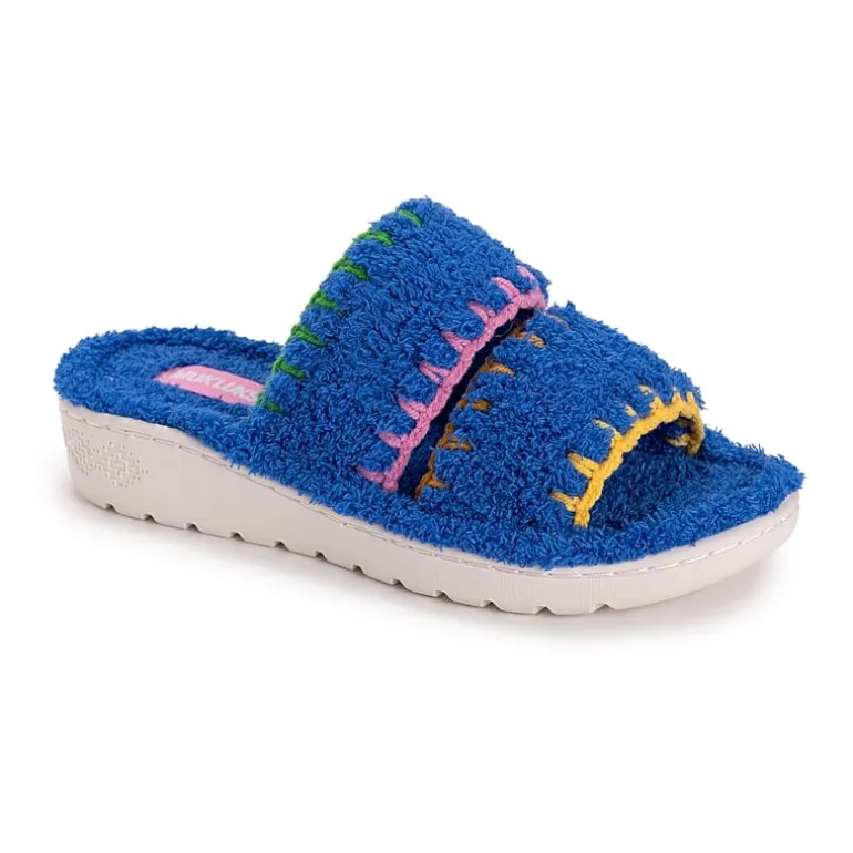 Muk Luks Double Strap Womens Memory Foam Slip-On Slippers
