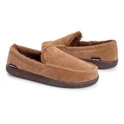 Muk Luks Faux Suede Moccasin Mens Memory Foam Slip Resistant Slip-On Slippers
