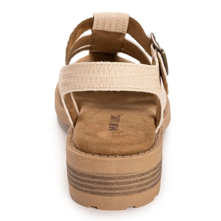 Muk Luks Vanilla Fisherman Womens Round Closed Toe Loafers