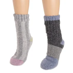 Muk Luks Womens 2 Pair Slipper Socks