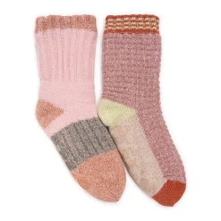 Muk Luks Womens 2 Pair Slipper Socks