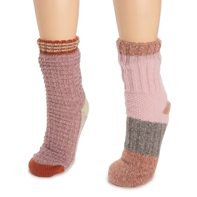 Muk Luks Womens 2 Pair Slipper Socks