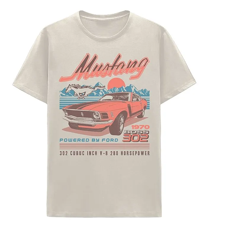 Mustang Mens Crew Neck Short Sleeve Classic Fit Big and Tall Graphic T-Shirt