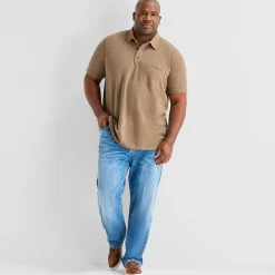 mutual weave Big and Tall Mens Regular Fit Elbow Sleeve Polo Shirt