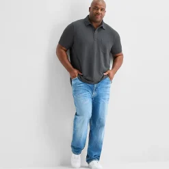 mutual weave Big and Tall Mens Regular Fit Elbow Sleeve Polo Shirt