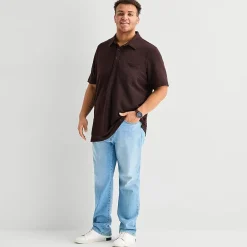 mutual weave Big and Tall Mens Regular Fit Elbow Sleeve Polo Shirt