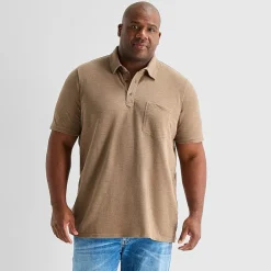 mutual weave Big and Tall Mens Regular Fit Elbow Sleeve Polo Shirt
