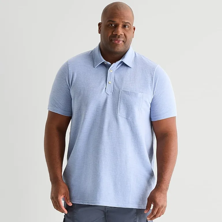 mutual weave Big and Tall Mens Regular Fit Easy-on + Easy-off Adaptive Short Sleeve Polo Shirt