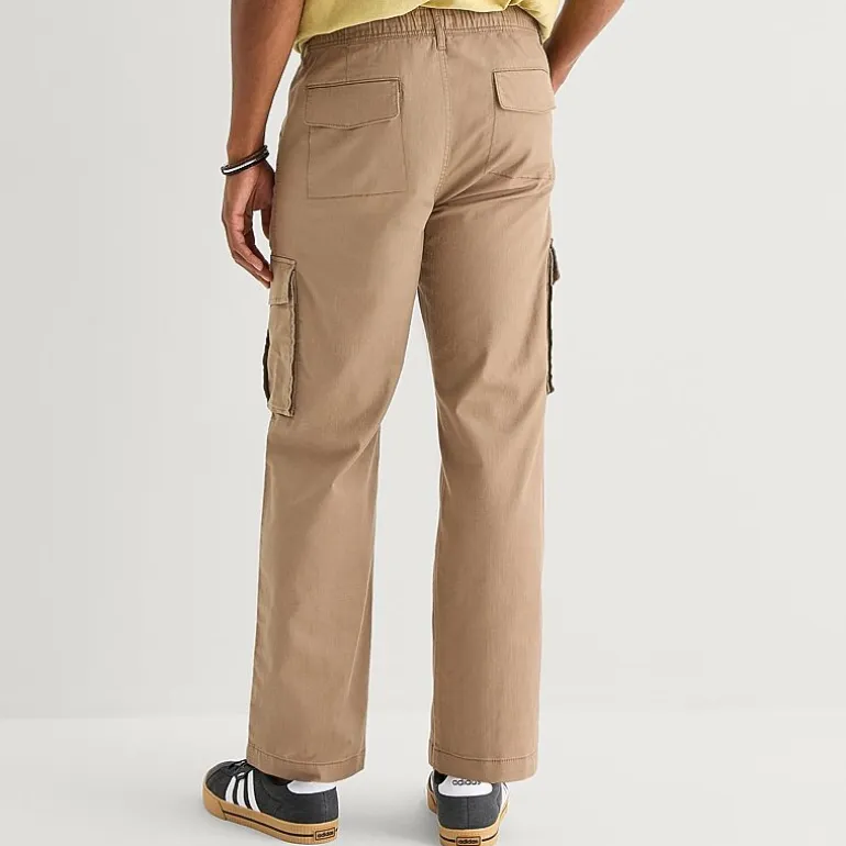 mutual weave Mens Drawstring Waist Regular Fit Cargo Pant