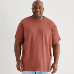 mutual weave Mens Easy-on + Easy-off Crew Neck Short Sleeve Adaptive Big and Tall T-Shirt