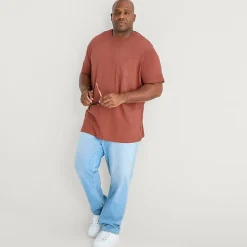 mutual weave Mens Easy-on + Easy-off Crew Neck Short Sleeve Adaptive Big and Tall T-Shirt