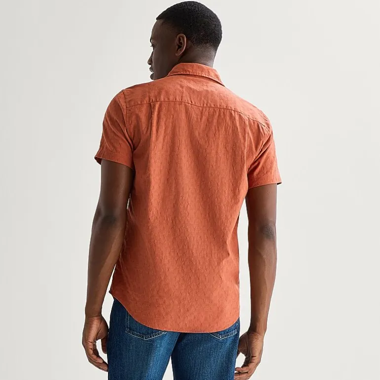 mutual weave Mens Easy-on + Easy-off Short Sleeve Classic Fit Button-Down Shirt