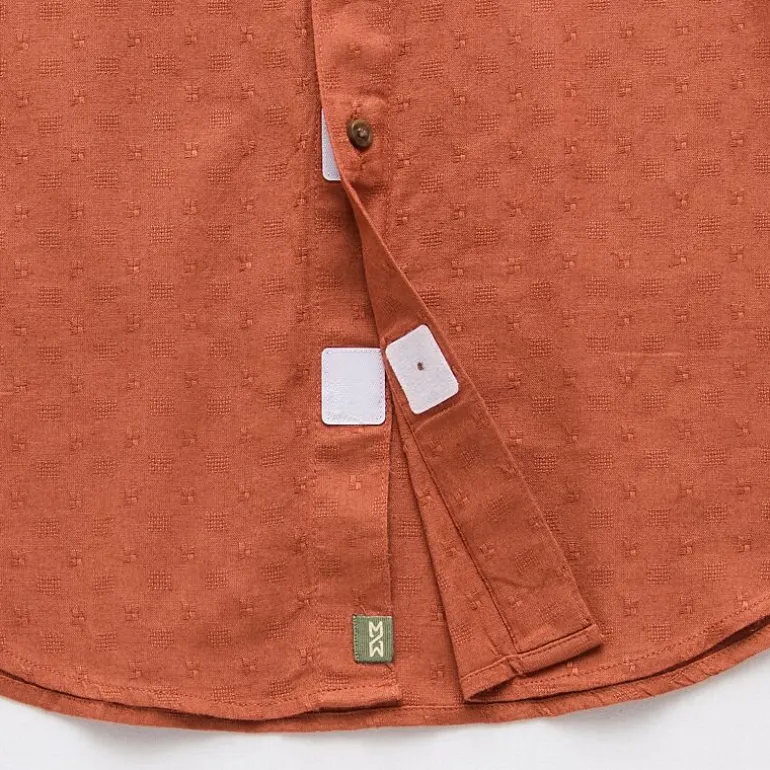 mutual weave Mens Easy-on + Easy-off Short Sleeve Regular Fit Button-Down Shirt
